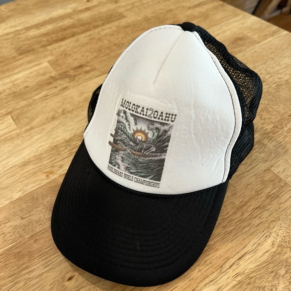 OTTO Accessories - Black White Trucker Hawaii Molokai 2 Oahu World Paddleboard Championships Vtg